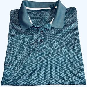 Perry Ellis Men's Blue Pattern Polo Shirt Large